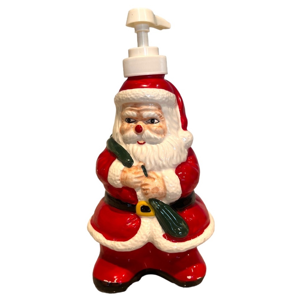 Vintage Santa Clause ceramic liquid soap dispenser, Allure 1996